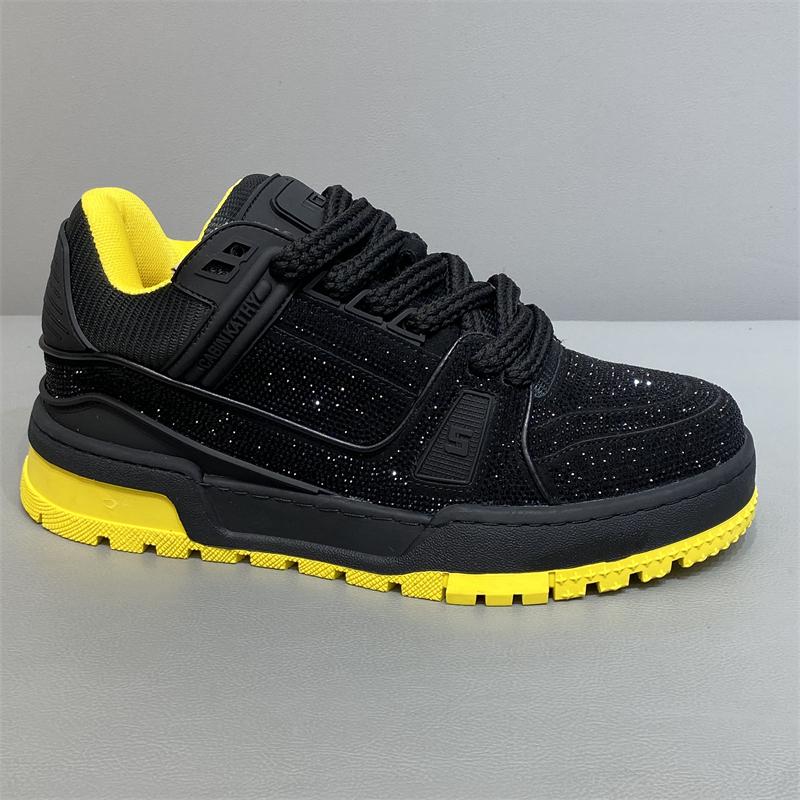 Fashion Luxury Designer Fashion Men's Charm Rhinestone Lace Up Platform Shoes Causal Flats Moccasins Male Rock Hip-hop Walking Sneakers
