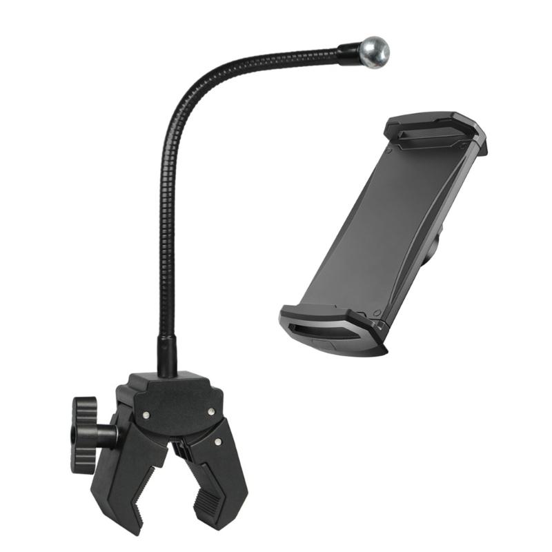 360 Rotating Adjustable Phone Tablets Holder Stand Clamp Mount For Desk Gym Live Streaming With Flexible Hose