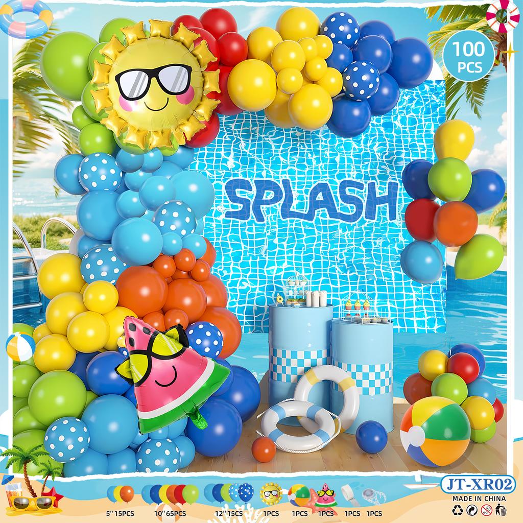Hawaiian Balloon Set Wreath Summer Pool Party Pineapple Balloon Hawaiian Party Outdoor Outfit