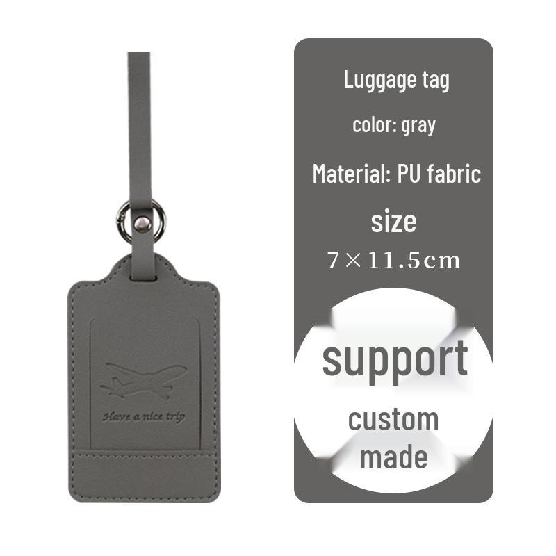 Round Ring Metal Luggage Tag with Extended PU Leather Strap