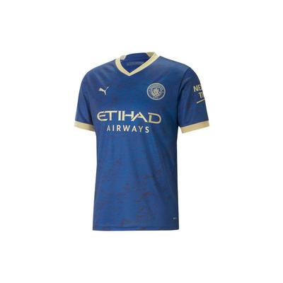 MCFC CNY Graphic V-Neck T-Shirt Men Tops Blue 772348-23
