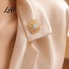 Hollow Flower Brooch Rhinestone Brooch Alloy Floral Decorative Lapel Pin Badge Pin Vintage Clothing Jewelry for Wedding Party Prom Women
