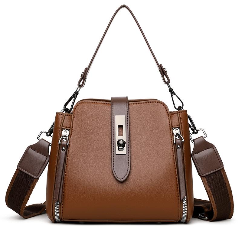 2025 Women's Fashion Bucket Bag: Soft Leather, Crossbody & Shoulder Strap