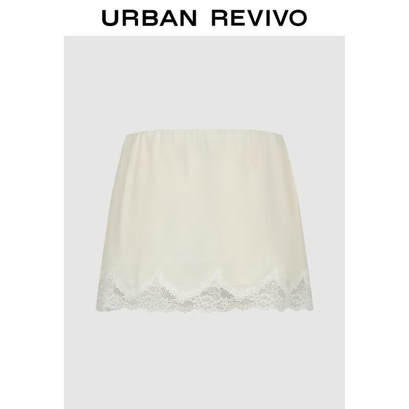 UR2026 Women s Elegant Lace Patchwork Mini Skirt L