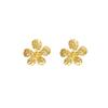 Metal flower stud earrings female cold wind design gold earrings year retro ears