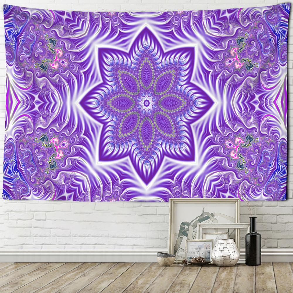 Tapiserie cu mandala colorată, agățată pe perete, în stil boem, vrăjitorie psihedelică, Tapiz, artă hippie, decor acasă