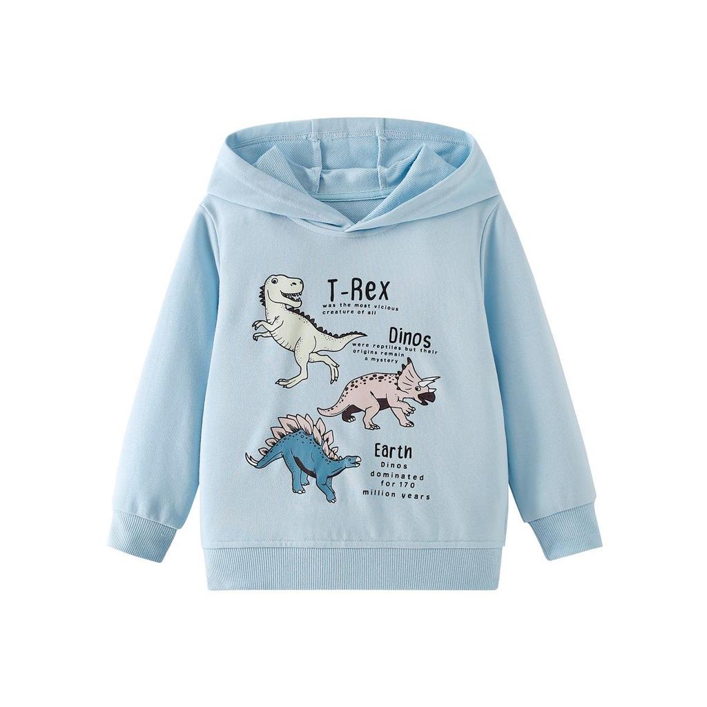 Boys' Trendy Dinosaur Print Hoodie for Autumn/Winter (Ages 26)