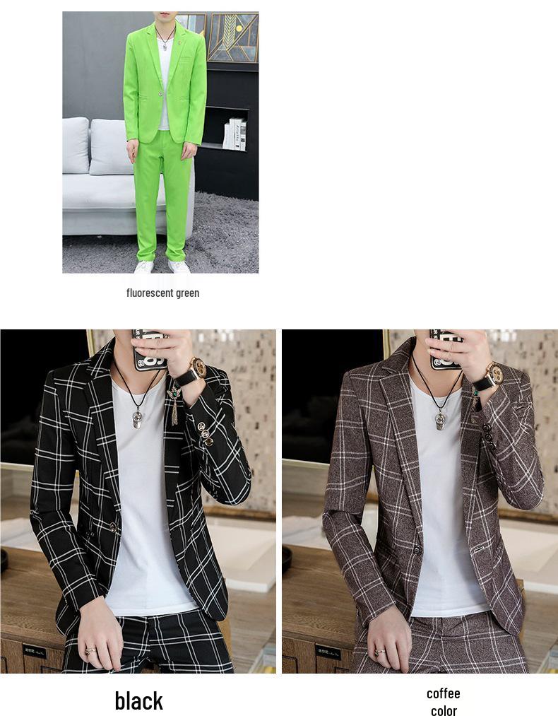 Ensemble Blazer Business Décontracté Coupe Slim pour Homme Style Coréen pour le Printemps et l'Automne