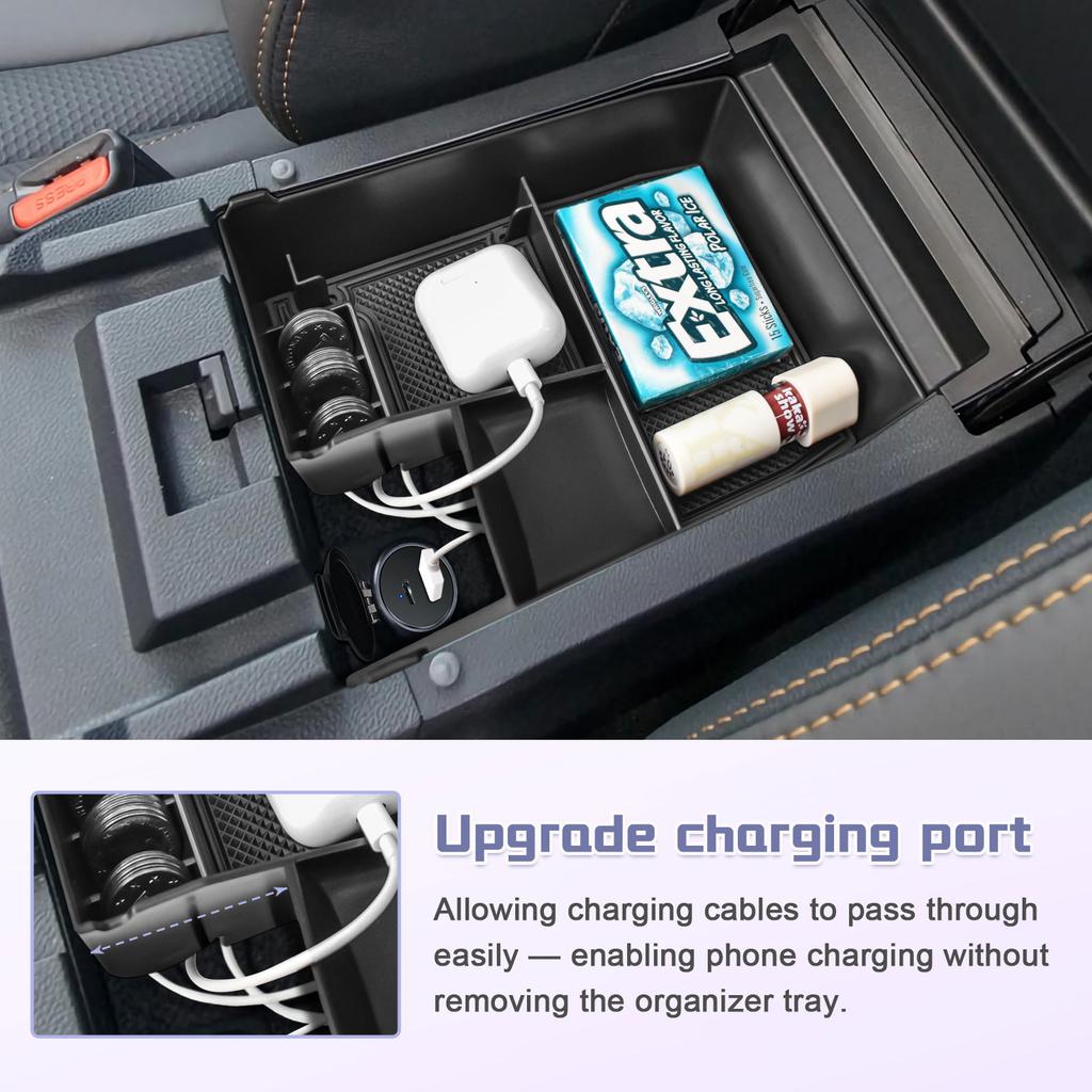 For 2025 2025-2020 Subaru Outback & Legacy Armrest Box Storage Center Console Organizer Tray Interior Secondary Storage Car Box