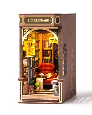 Rolife 3D-Puzzle Book Nook Kit, 194-teilig, für Anfänger, handgefertigtes Kit, bebilderte Anleitung enthalten, Holzpuzzle, Holzpuzzle, Miniatur-Kit, Buchständer