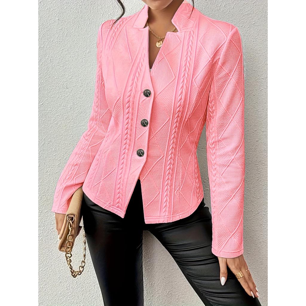 Jacket Long Sleeved Ladies An Elegant Single Breasted High Necked Jacket Suitable For Casual Wear In Spring And Autumn