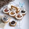 Piatto Creativo in Ceramica per Snack Piatto da Frutta Ciotola per Dessert con Coperchio in Vetro Piatto per Frutta Secca Piatto Moderno per Soggiorno per Conservare Snack