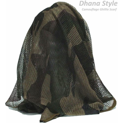 Sniper Veil Military Camouflage Mesh Army Ghillie Net Sniper Rifle Cover Camouflage Shemagh Scarf Face Headwear (Woodland)