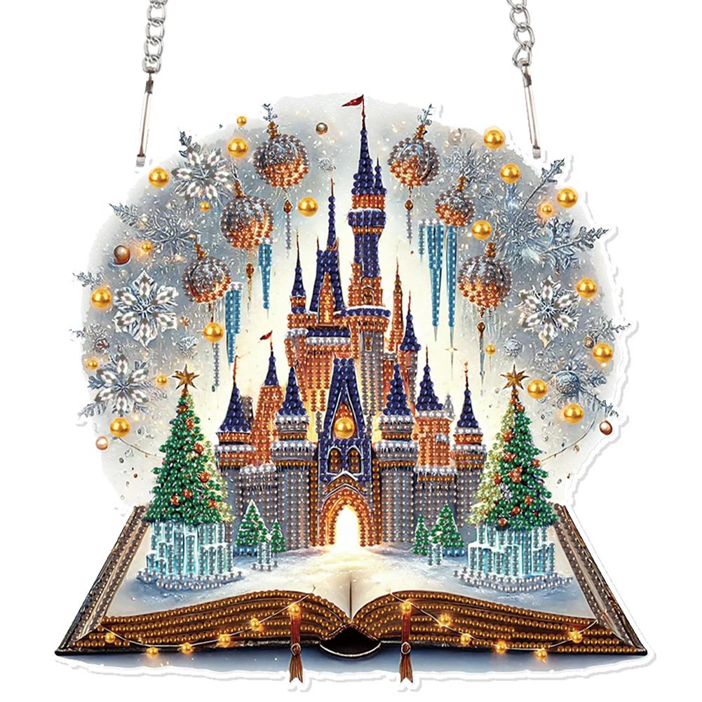 Acryl Sonderform Weihnachts-Thema 5D DIY Diamantkunst Hängedekorationen Strass Diamantkunst Fensteranhänger Heimdeko