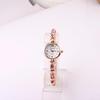 Rose Gold Women's Quartz Watch with Thin Steel Band & Diamond-Set Hands
