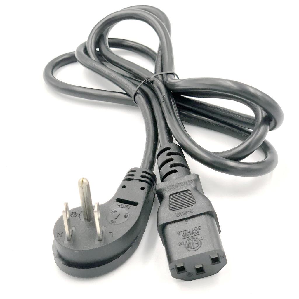 US Standard Three-Core Elbow Power Cord with C13 Connector, 10A/13A/15A, Three-Pin American Extension Cord
