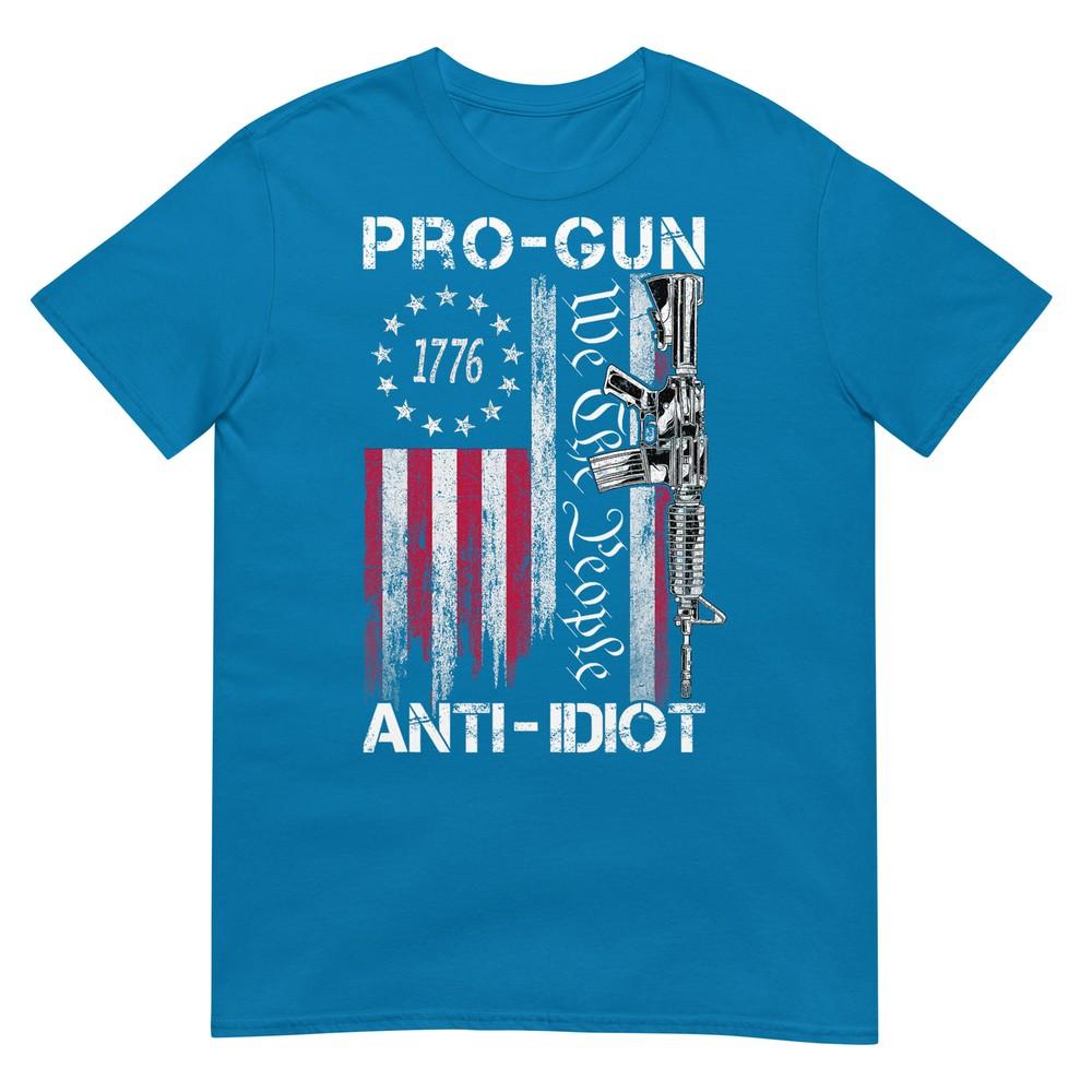 Pro Gun Anti Idiot Shirt Vintage Usa Flag 2nd Aunisexdunisext Tshirt