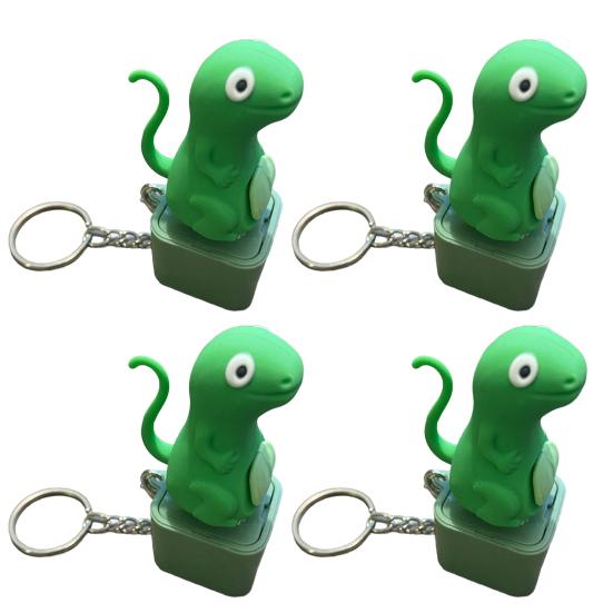 Lizard Button Keychain with Colorful Lights Rechargeable Sound Keychain for Anxiety