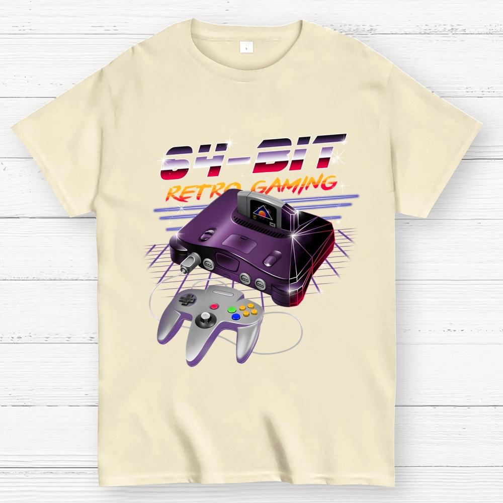 64-Bit Retro Gaming Cotton Summer Casual Cool Loose T-Shirt