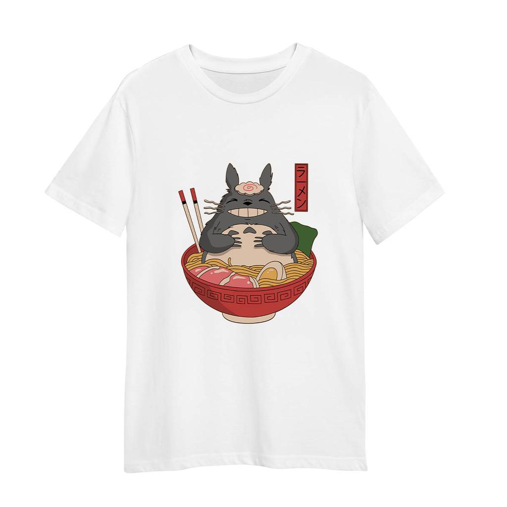Totoro In The Ramen Bowl Cartoon Anime My Neighbor Totoro Adult Unisex T-shirt