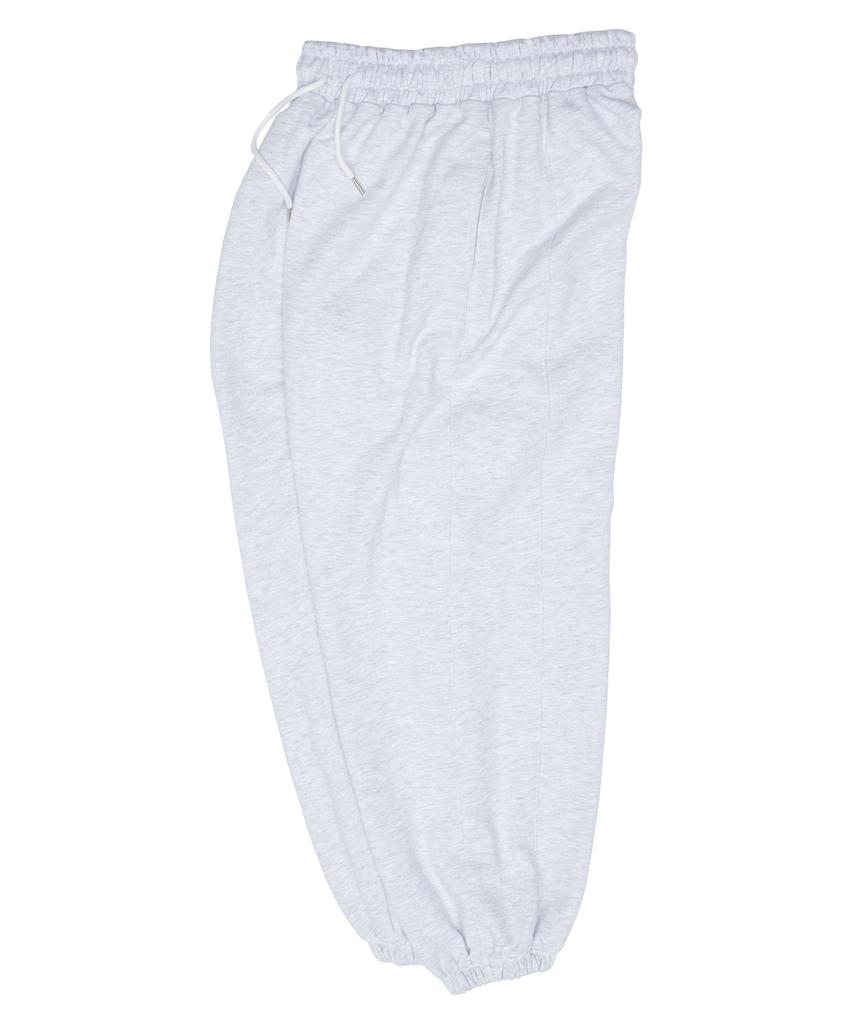 PAPERBOY Balloon Wide Curve Jogger Pants - White Melange