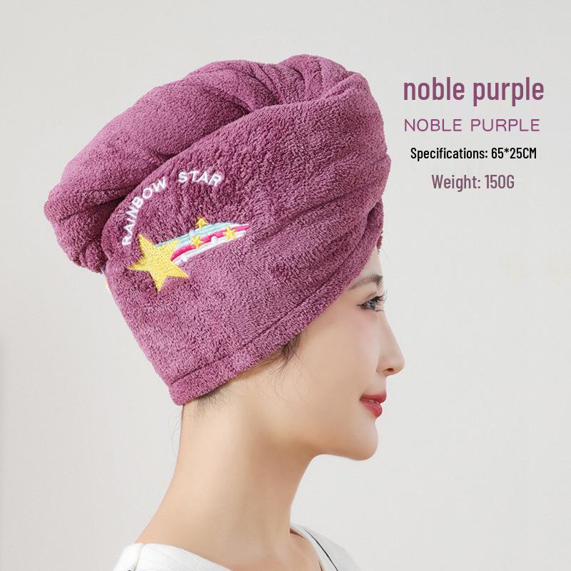 Thickened Double-Layer Coral Fleece Quick-Dry Hair Cap for Women, Water-Absorbent and Customizable with Logo