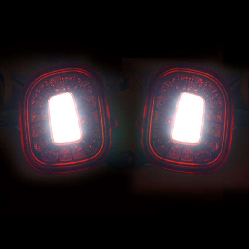 LED Red Rear Bumper Reflectors Rear Fog Tail Lamps White Backup Reverse Lights For Jeep Renegade 2015 2016 2017 2018 2019