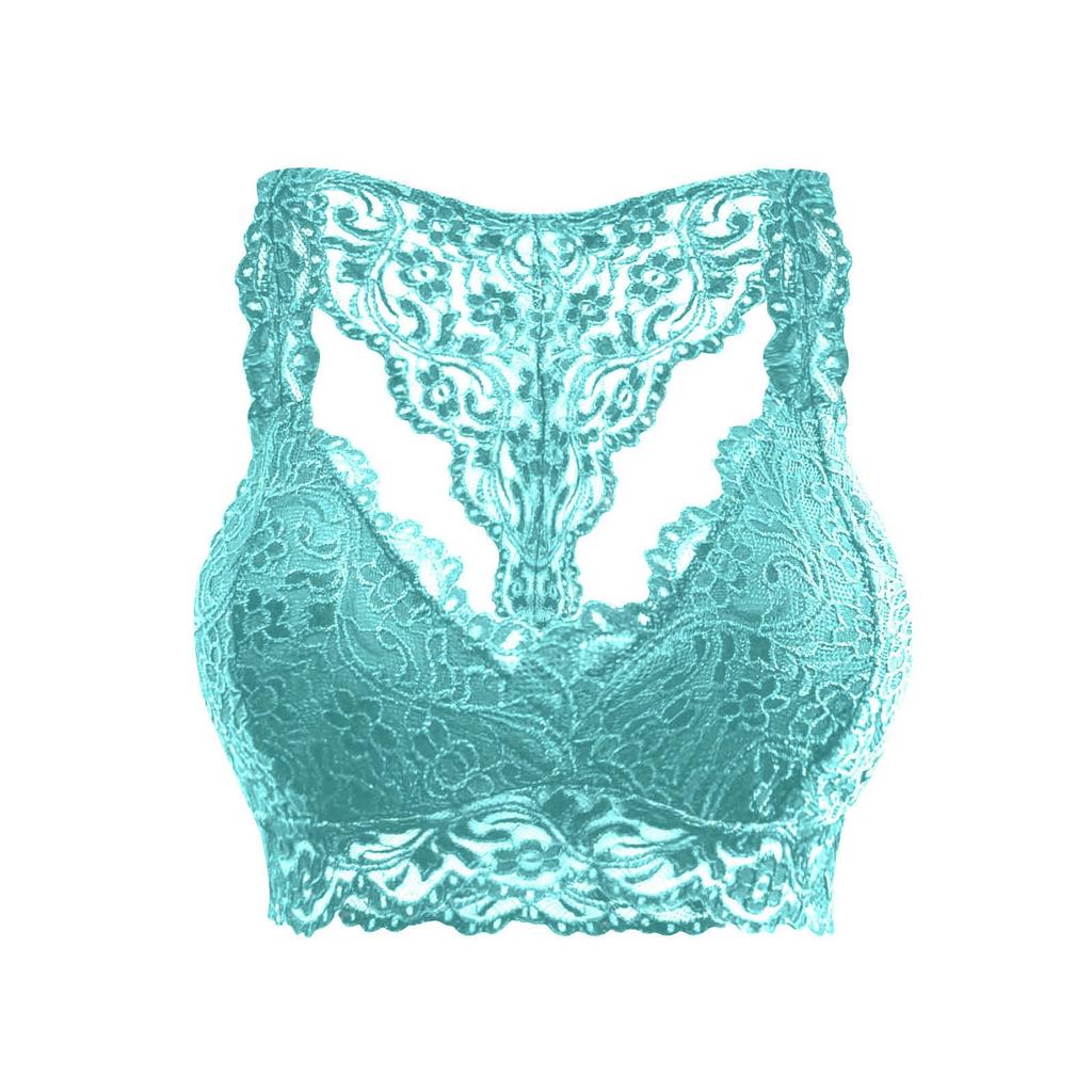 Lace Bralette with Removable Padding Wireless Design Floral Pattern Soft Fabric Stretch Fit Comfortable Support