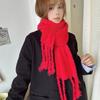 Luochi Knitting~Candy Color Plush Scarf: Soft, Skin-Friendly, Warm Tassels & Braids, Versatile Winter Neck Warmer for Women.