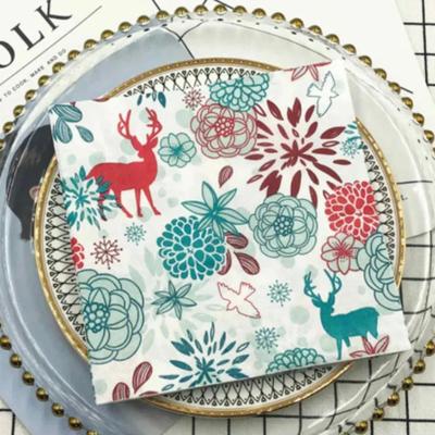 20pcs/Pac 33*33cm 2-Ply Disposable Party Napkin Christmas Pattern