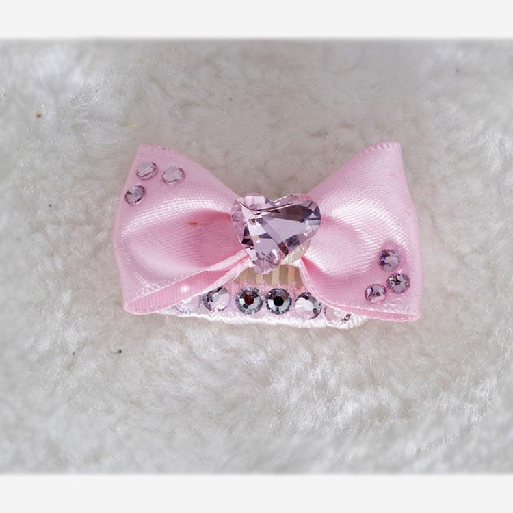 Prinzessin Haustier Hund Haarspange Schleife - Yorkshire Malteser Perle Strassstein Accessoire