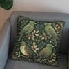 2D Elegant Green Birds On Branch Pillow Cover Pattern Cushion Cover Suitable For Sofa Bedroom Car Pillow Cover