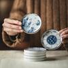 Exquisite Blue-and-white Porcelain Ceramic Small Plates, Retro Chinese-style Tea Serving Pastry Trays, Household Tableware