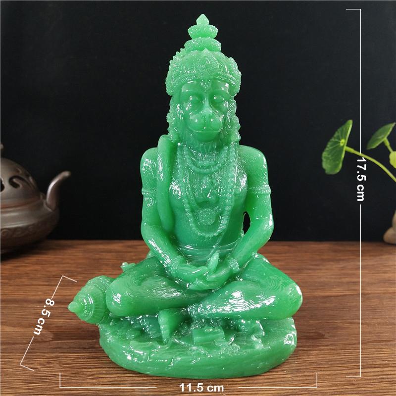 Jadefarbene Hanuman-Statue Hindu Ganesha Affengott Buddha Figur Skulptur Zimmer Büro Haus Dekoration Indien Feng Shui Handwerk