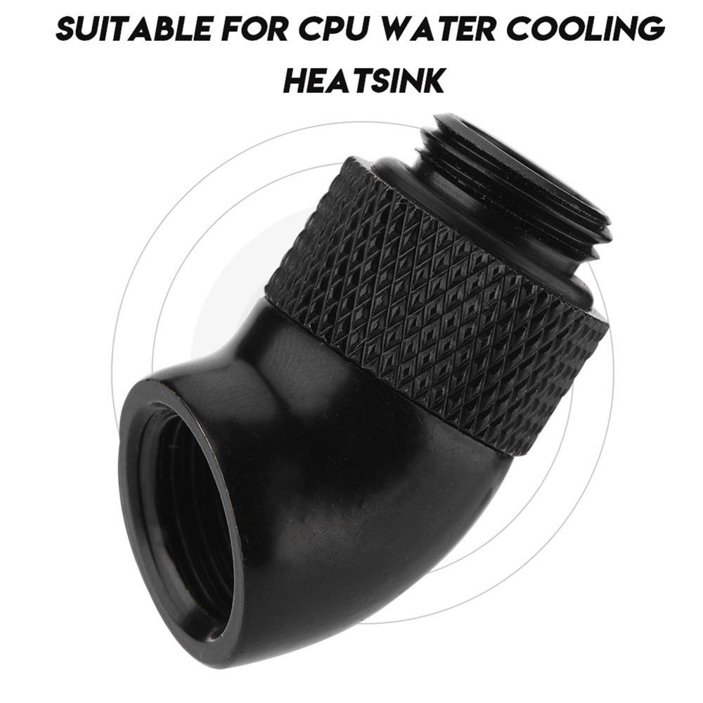 2PCS Black Thread Adapter G1/4 Thread 45 Degree Bend Fitting Water Cooling Loop