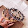"Korean High-Grade Plush Leopard Print Headband for Women – Fluffy Autumn/Winter Style with High Skull Top for Face Washing"
