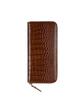 Lmn3011 Crocodile Embossed Long Wallet - Tan Brown