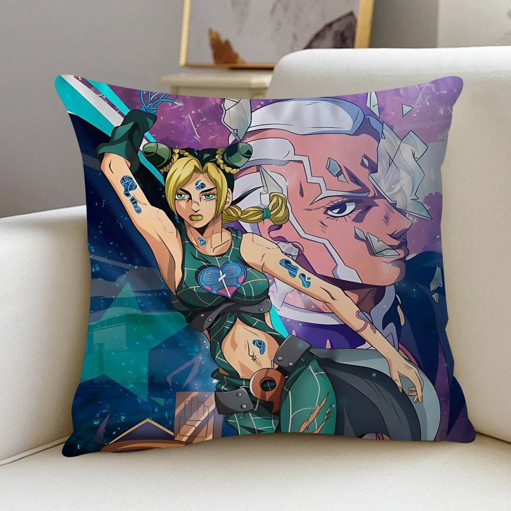 

Anime J-JoJo Pillow Covers Cartoon Sofa Decorative Home Double-sided Printing Short Plush Cute Cushion Cover 12x12Inch
