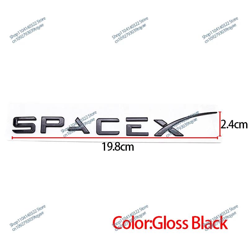ABS SpaceX Dual Motor Sticker Fender Side Decal For Tesla Model Y S 3 X Letters Space Logo Rear Emblem Badge Trunk Accessories