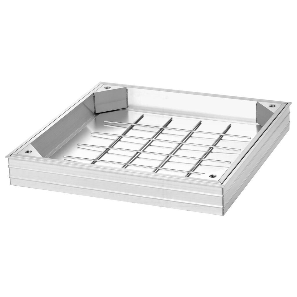 Manhole Cover with Frame, 400 X 400mm Invisible Recessed Septic Tank Access Covers, Aluminum Alloy Embedded Drain Channel Inspection Cover for
