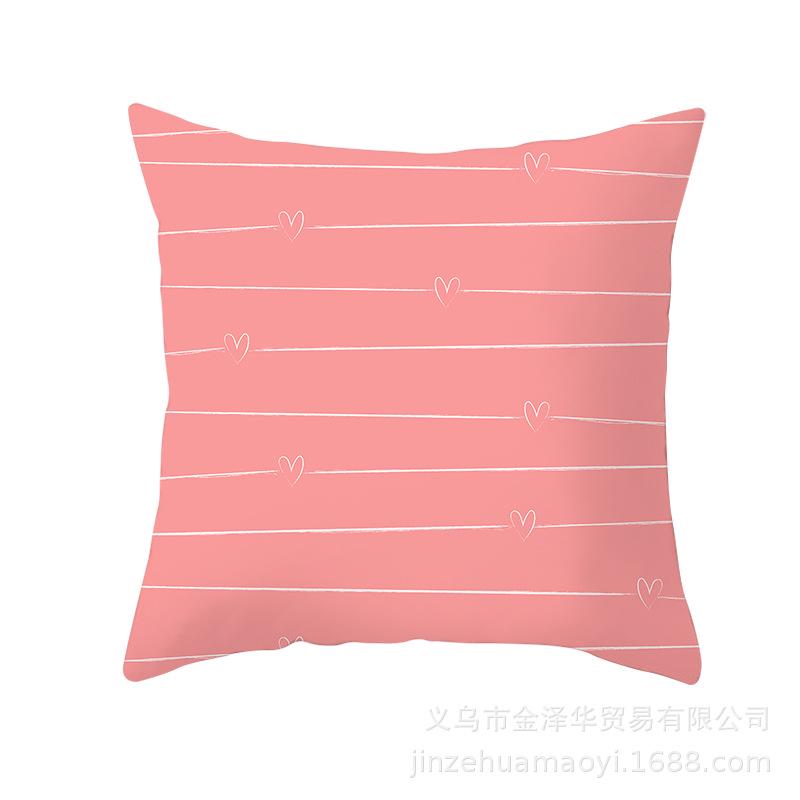 Modern Simple Pillow Cover Office Cushion Cover Pink Geometric Print Cushion Home Furnishings Home