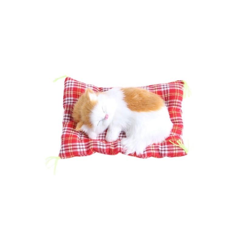 Adorable And Soft Plush Stuffed Toy Cute Sleeping Cat With Realistic Sound For Kids