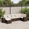 VidaXL Garden Furniture Set with Cushions 7 Pcs Brown Braided Resin 3325709