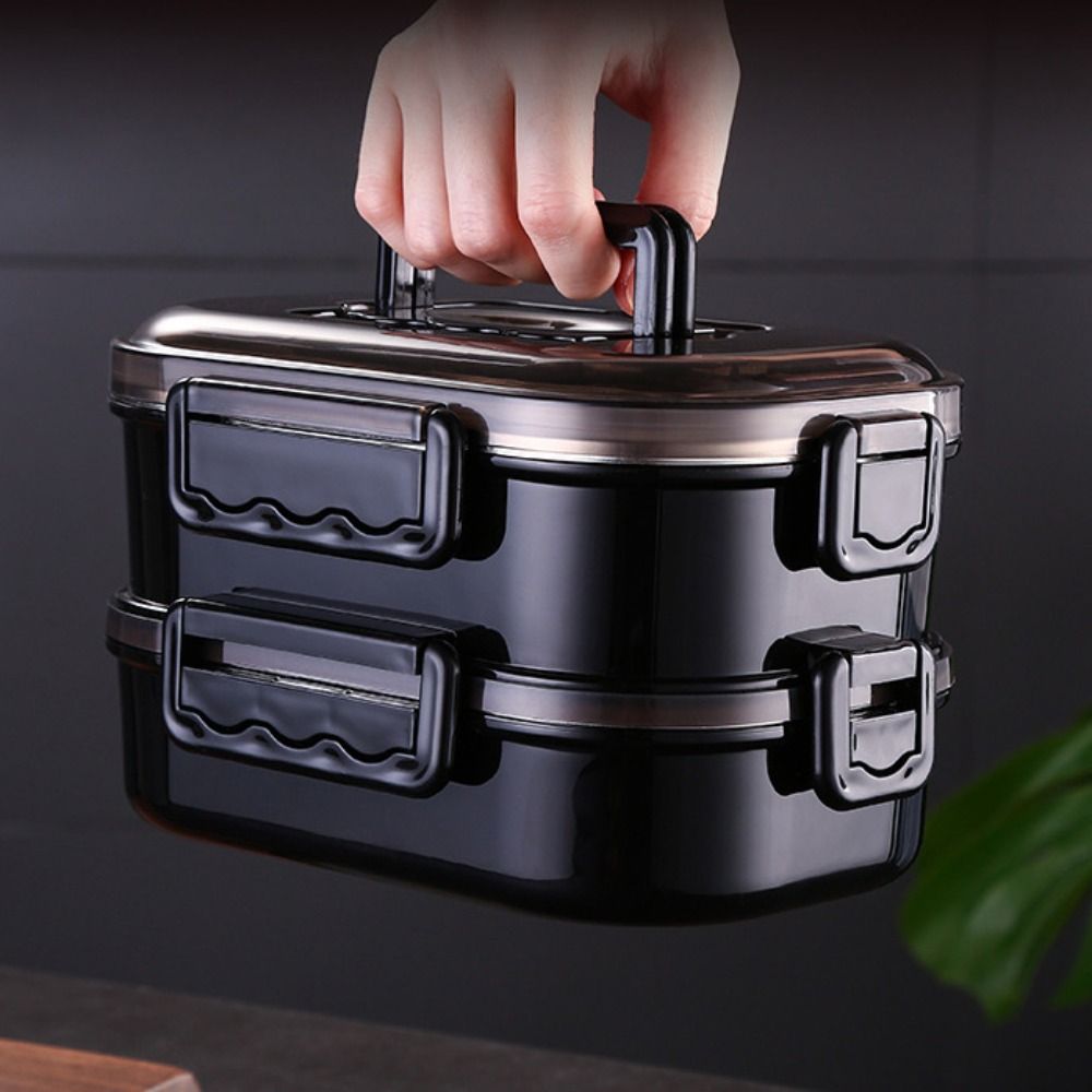 Double Layer Stainless Steel Lunch Box Leakproof Large Capacity Food Box Student