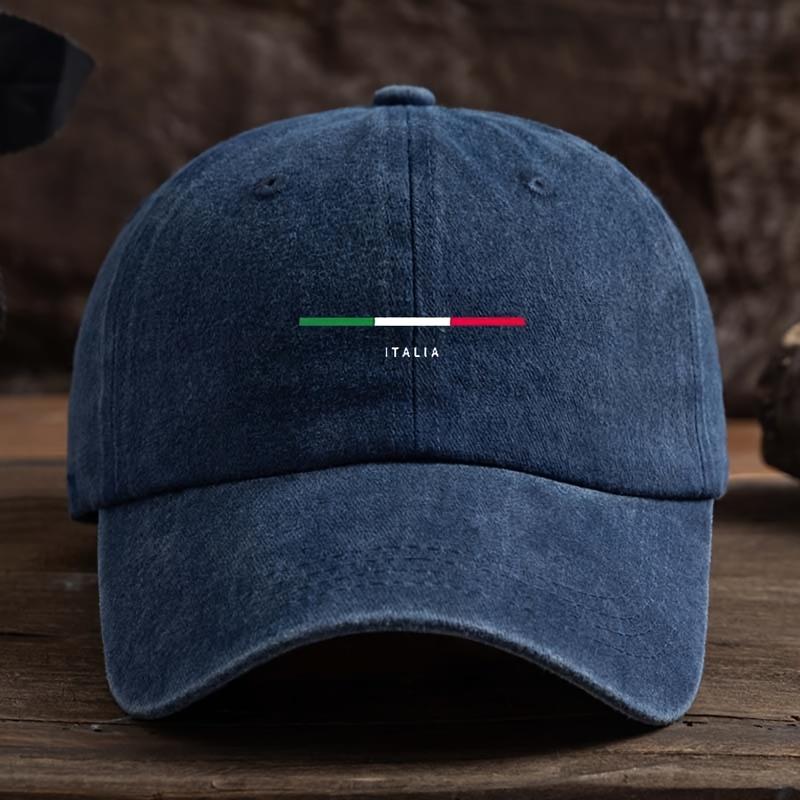 A Stylish Letter Italian Print Cap Versatile for Outdoor Leisure FishingSun Protectionand OutingsAppropriate for Any Season