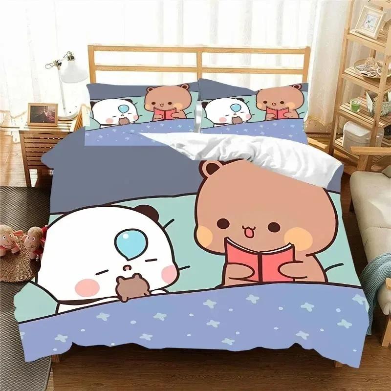 Kawaii Bubu und Dudu 3D-Druck Anime Bettwäsche Set Bettbezug Steppdecke Bett Einzel Twin Full King Queen Größe Bettwäsche Set Kinder