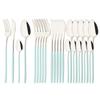 Rainbow 18/10 Stainless Steel Dinnerware Set Kitchen Flatware Tableware Sets Knife Fork Spoon Tea Spoon Cutlery Set Service for 6