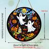 2D Flach Gruseliger Geist und Kürbis Acryl Halloween Sonnenfänger - 2D flaches Design mit kreisförmigen Hängedekorationen für Fenster, Veranden, Terrassen, Garten