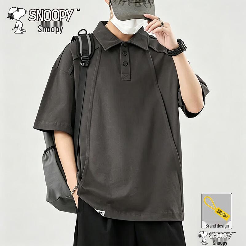 Snoopy Men s Casual Short Sleeve Polo Shirt XL