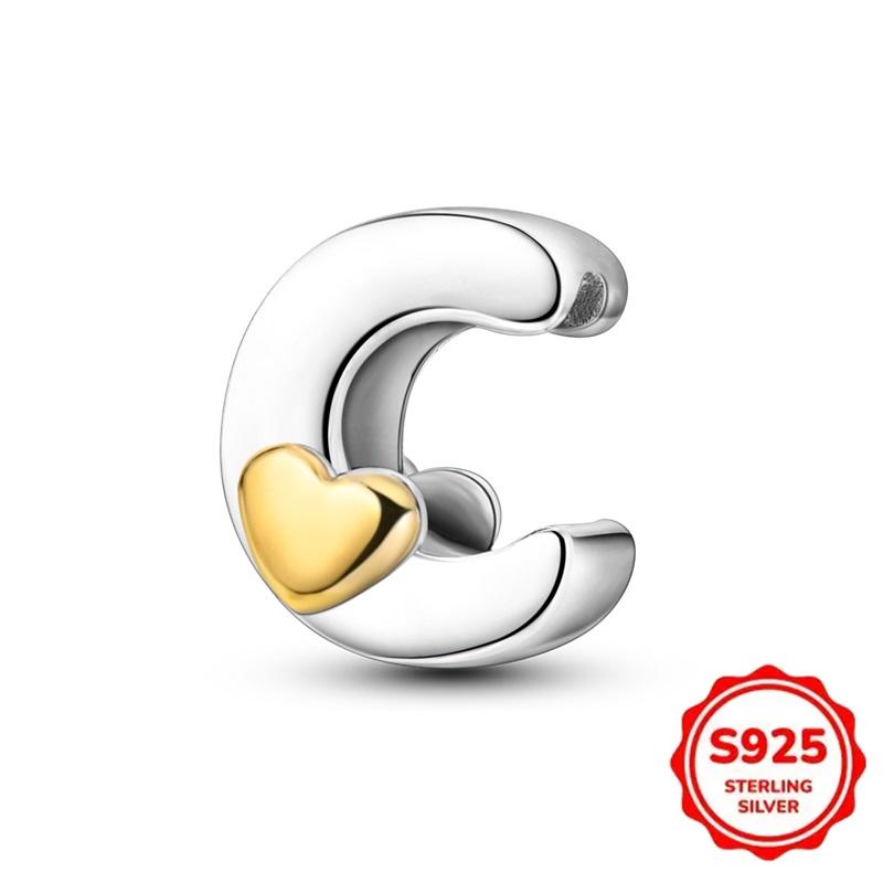 Trendy Fashion Classic 26 Alphabet Letters Charm Bead Components Bead Components Authentic Original Retro Zircon Copper Metal Designed For Women